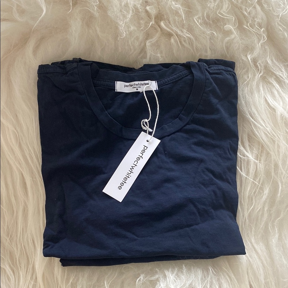 Perfectwhitetee, Harley tee, navy, nwt